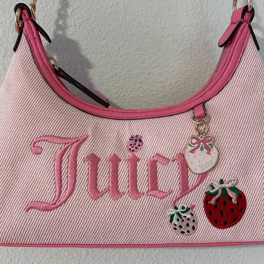 NWT Juicy Couture Berry Sweet Hobo Bag Pink OS Y2K Barbiecore Retro Tropical